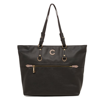 Borsa a spalla nera da donna con zip frontale Carrera First, Brand, SKU b511001421, Immagine 0